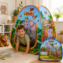 Barraca Infantil Cabana Dobrável Toca Tenda Zoológico