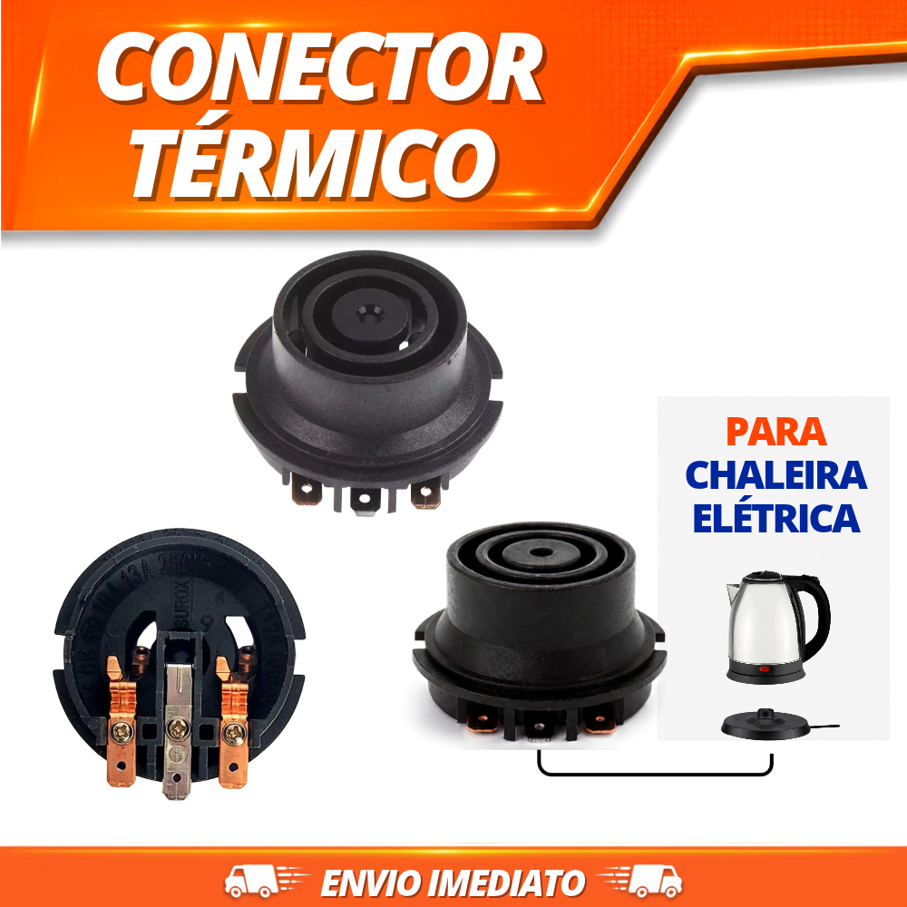 Conector Borneira Base Chaleira Jarra Elétrica Bivolt Peça Reposição Nova Compatível Vários modelos.
