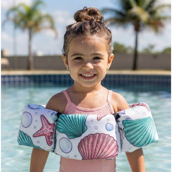 Colete Boia De Braço e Peito fundo do mar Piscina Verão Praia Infantil Kids menina e menino Até 25kg Não Fura