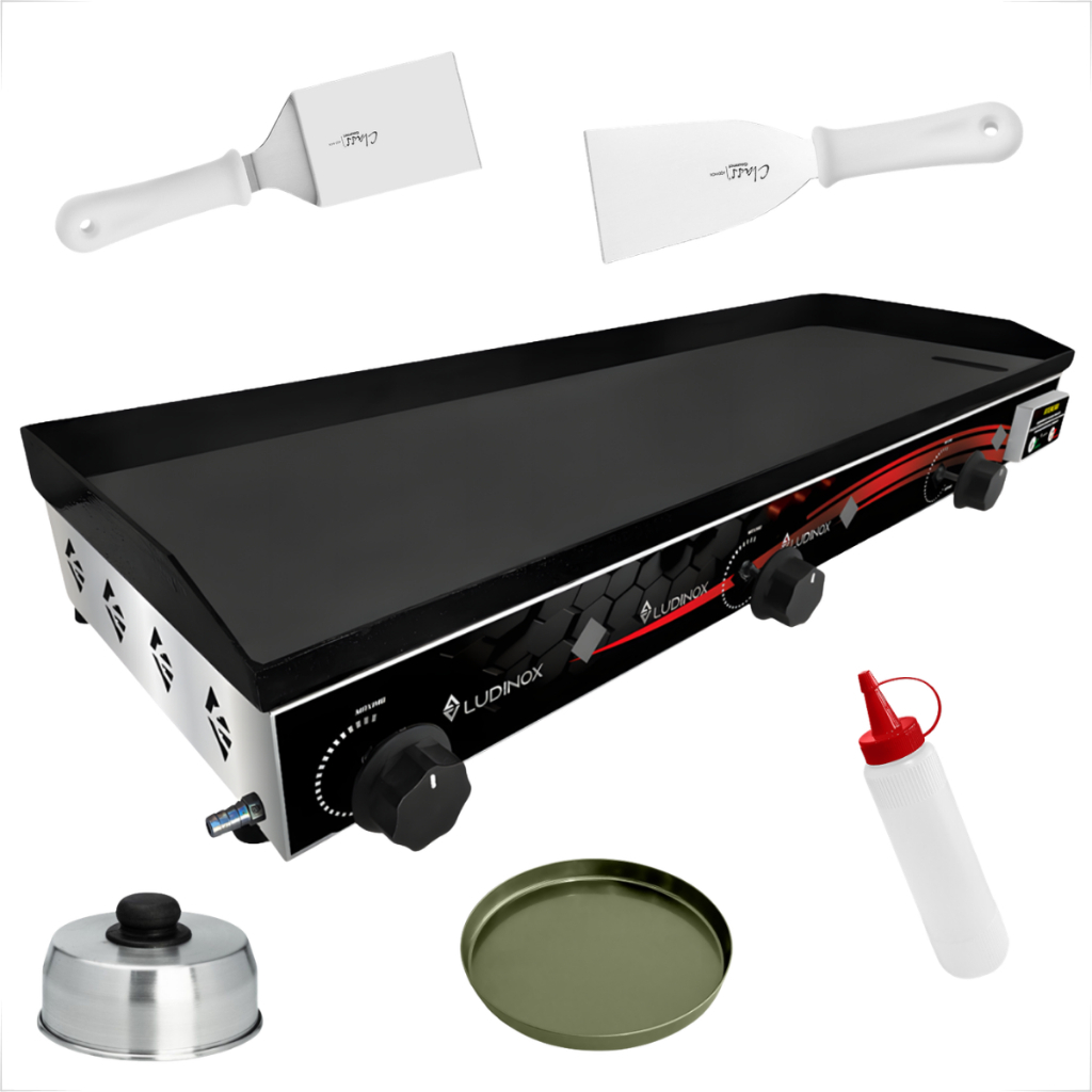 Chapa 90X30 De Lanche Sanduicheira Industrial PREMIUM A Gás INOX + KIT