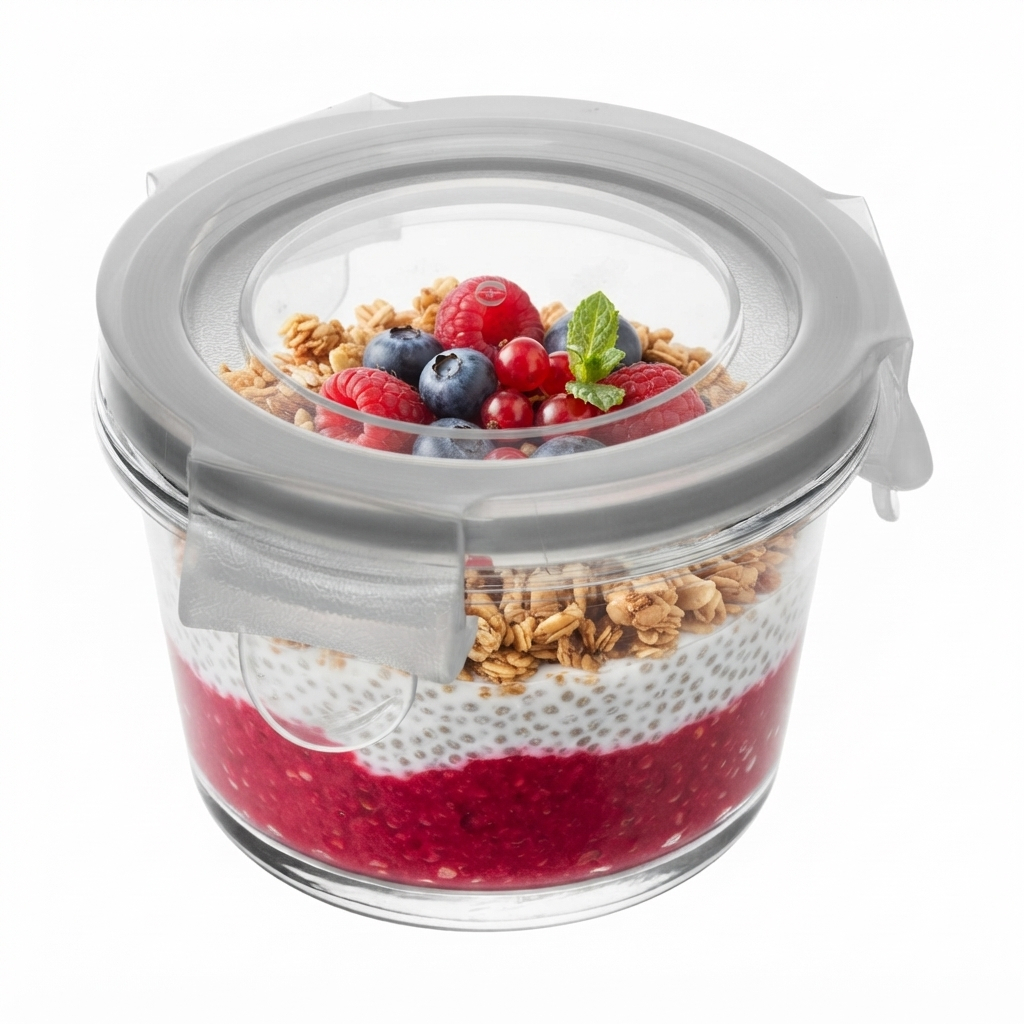 Pote Hermético com Tampa Redondo 130ml Vidro Lyor para Alimentos Temperos Mantimentos Cozinha Organização Freezer Molhos