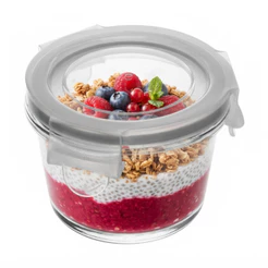 Pote Hermético com Tampa Redondo 130ml Vidro Lyor para Alimentos Temperos Mantimentos Cozinha Organização Freezer Molhos