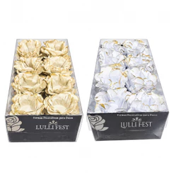 Kit 80 uni Forminhas BALI OURO OFF WHITE E BRANCO Festas Lullifest