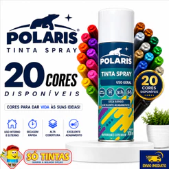 Tinta Spray Para Metal Madeira Plástico 300ml Uso Geral Secagem Rápida Alta Cobertura Polaris/Peg e Uze