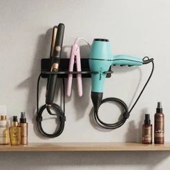 Suporte Chapinha Secador de Cabelo Babyliss Organizador de Parede 3 em 1Banheiro Quarto Com Parafuso