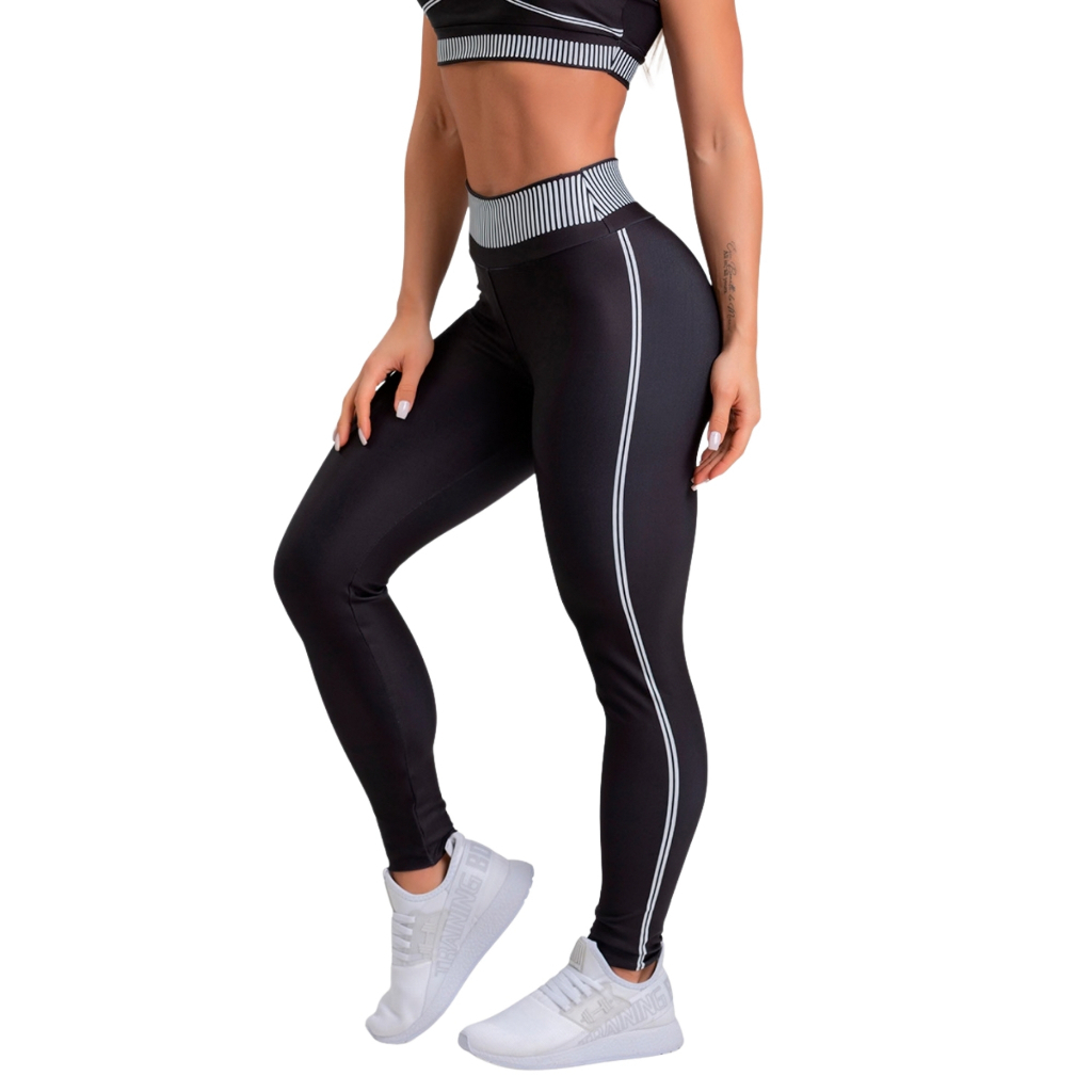 Calça Legging Feminina Academia Cintura Alta Treino Zero transparência Sports Alta Compressão  - BLACKOUT LAONEFIT