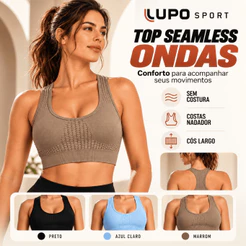 Top Esportivo Lupo LSport Seamless Ondas Feminino Original Academia