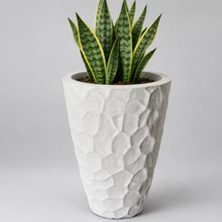 Vaso para planta decorativo em polietileno Coluna Pedra Safira medidas P 41cm x 30cm x 19cm