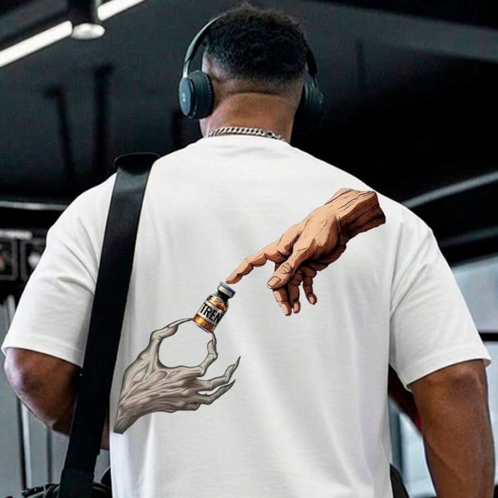 Camiseta Oversized Academia Streetwear Trembolona Estampada GYM RAT Malha Premium Conforto SUEDINE Alta Qualidade Tr