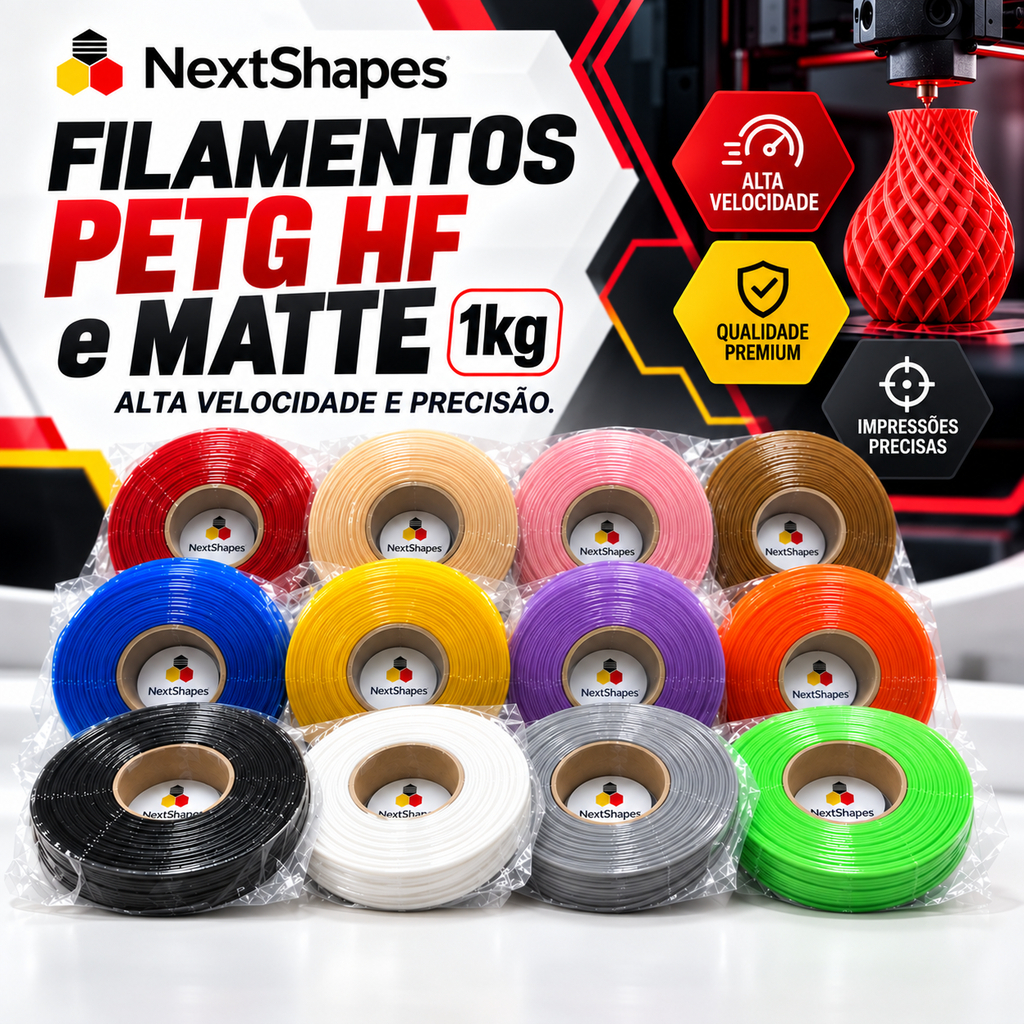 Filamento Petg 1kg 1,75mm Impressora 3D Alta Velocidade HF Precisão Premium Bobina Compatível AMS NS