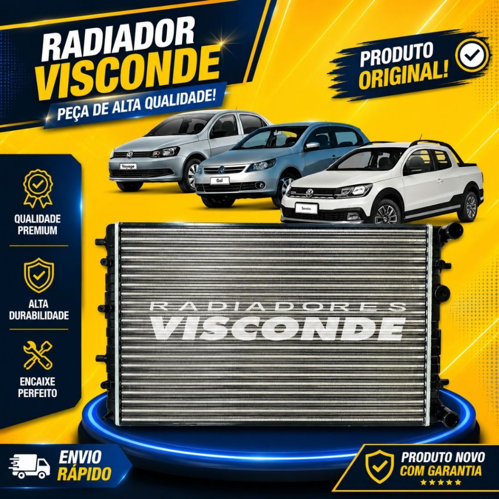 Radiador Gol Fox Polo Saveiro 2009 2013 2016 2018 Visconde