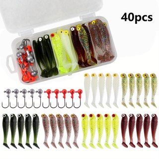 Kit 40pçs,  Anzóis Jig Head Reforçados Para Pesca Com Isca Soft