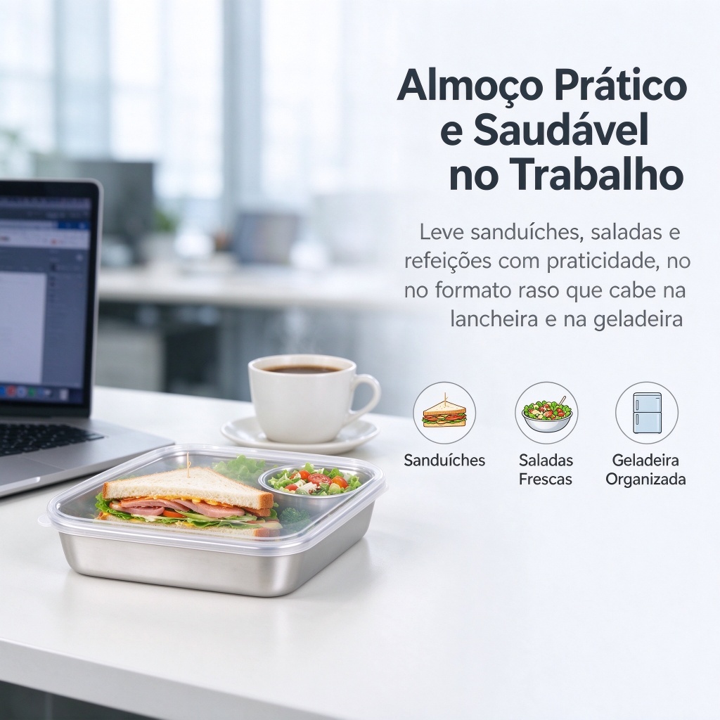 Forma de Inox com Tampa Transparente – Conservação e Praticidade na Cozinha