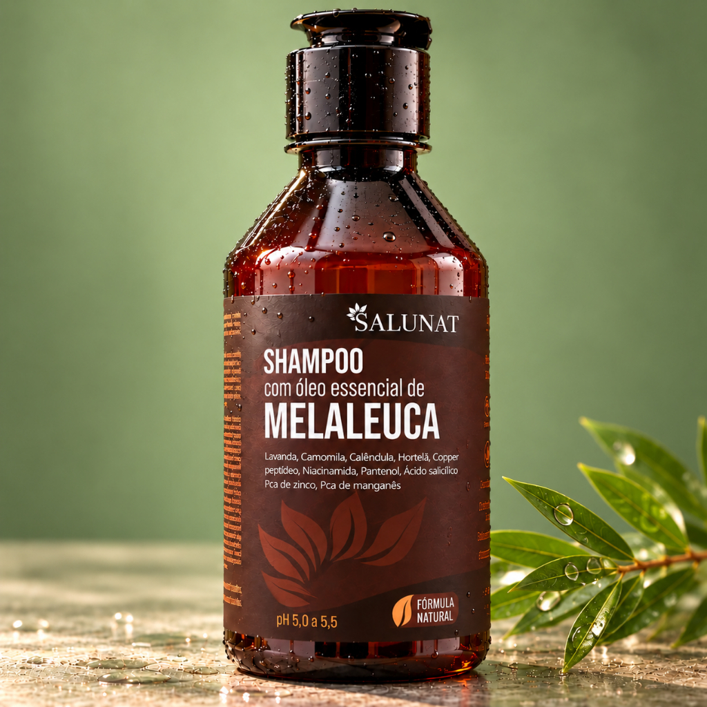 Shampoo Melaleuca Salunat Para Tratamento Da Dermatite Seborreica Psoríase Anticaspa Coceira Oleosidade Feminino Mulher