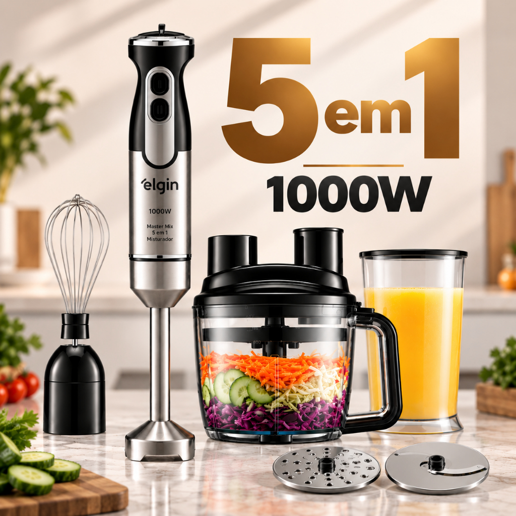 Mixer Master Mix 5 Em 1 Elgin 1.000w - 5 Funções Prateado