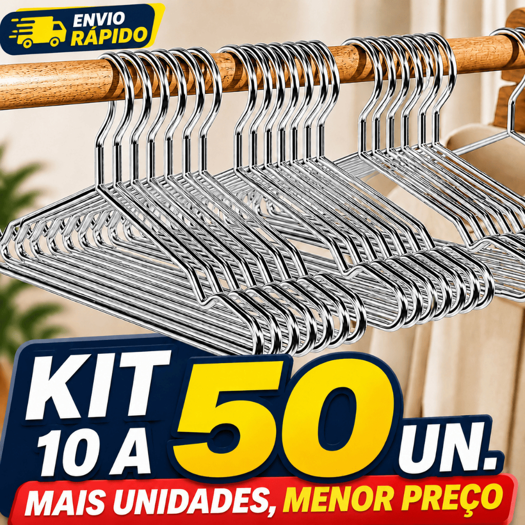 10/20/30 Cabides Para Roupas Em Aço Inoxidável Reforçados Antiferrugem Resistentes