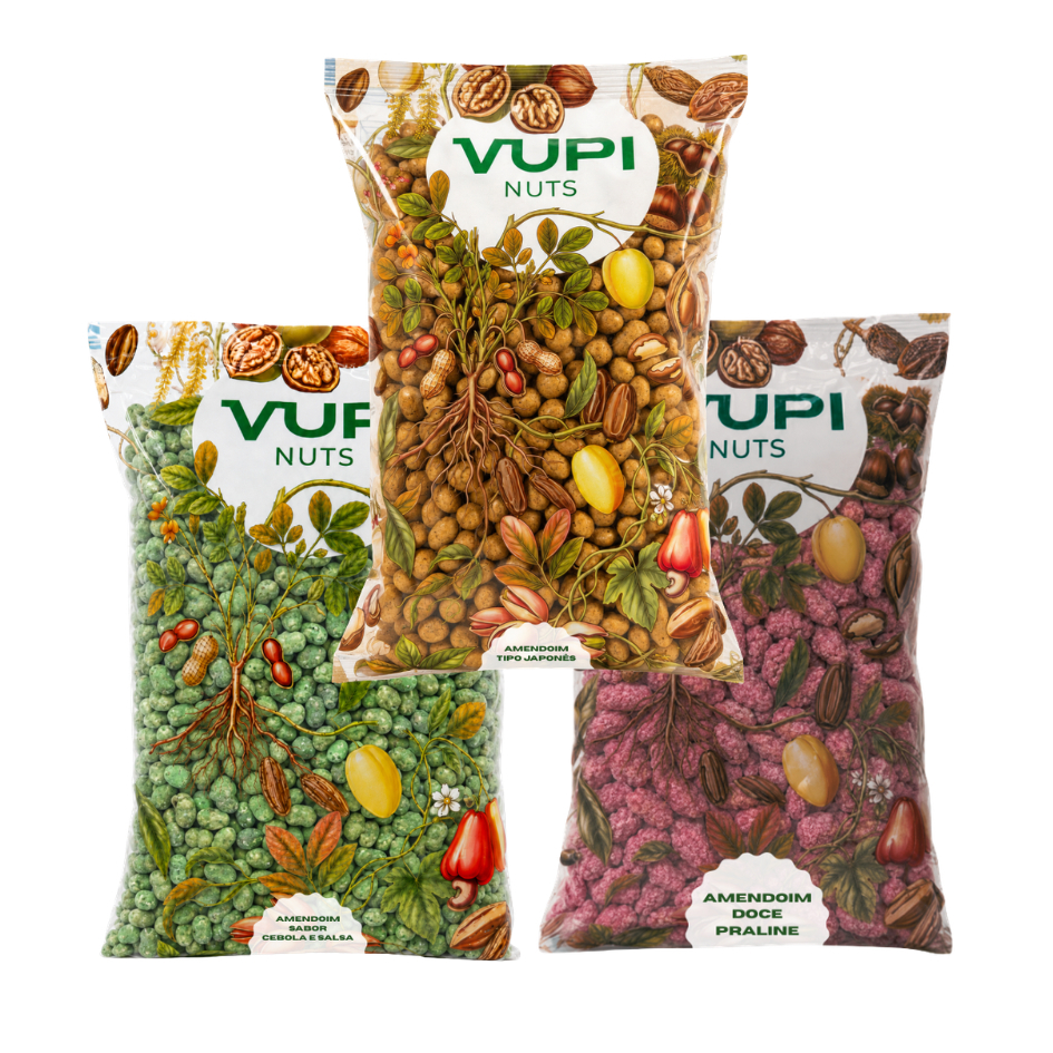 Kit Amendoim Mix de Cebola e Salsa, Japonês e Praline Doce