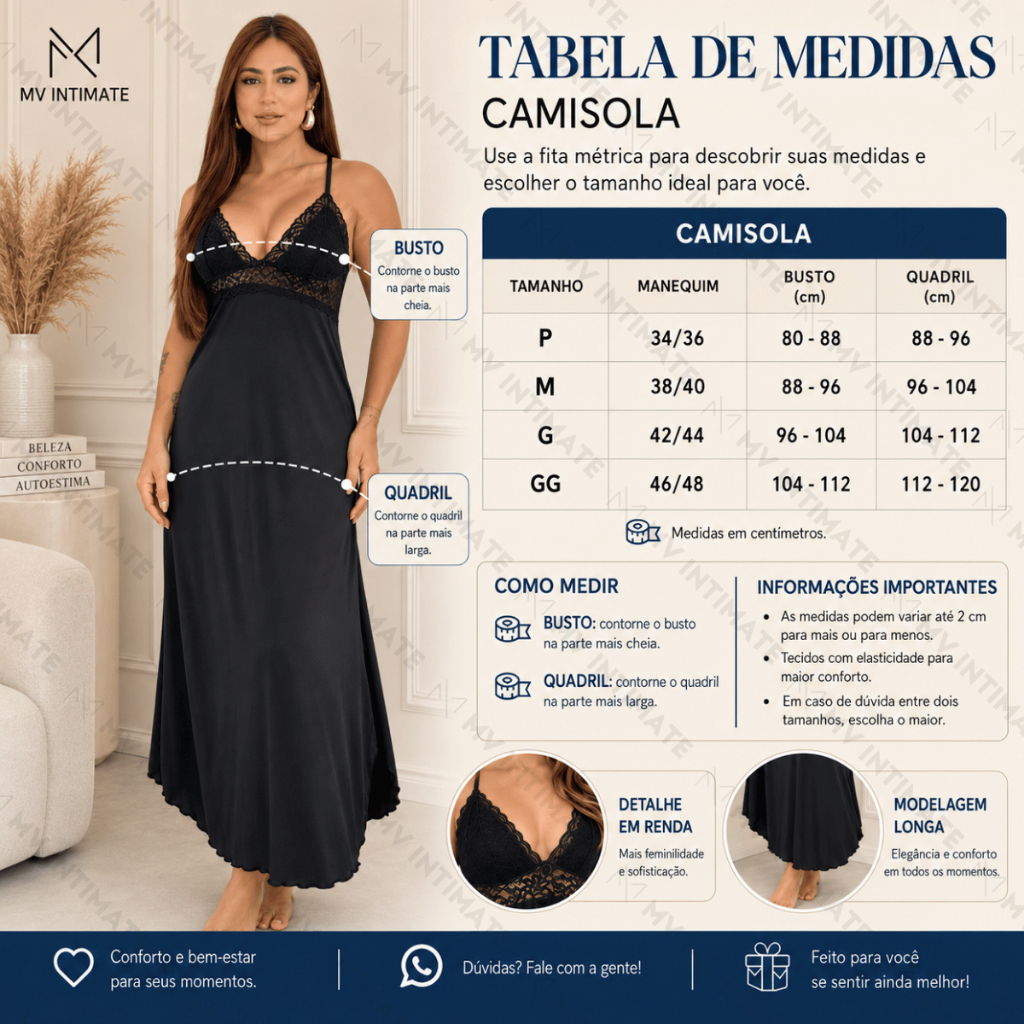 Camisola Longa Luxo com Renda em Microfibra 330 · foto 2