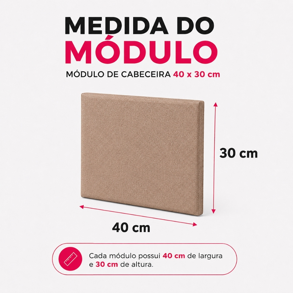 Cabeceira Cama Decorativa Linho Quadrada 30cm x 40cm Módulos Estofados para Cama Casal, Queen, King e Solteiro — imagem 2 de 2