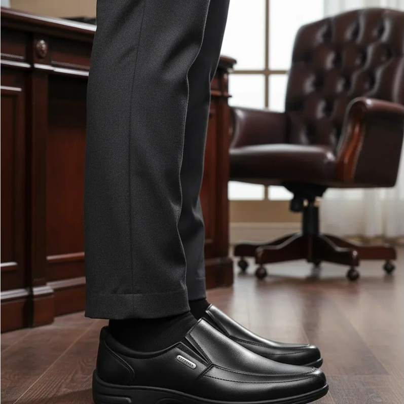 Sapato Social Masculino Confortável Elástico- Preto