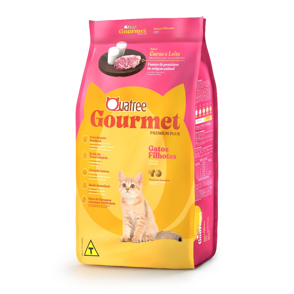 Ração Quatree Gourmet Gato Filhote Carne e Leite 1kg
