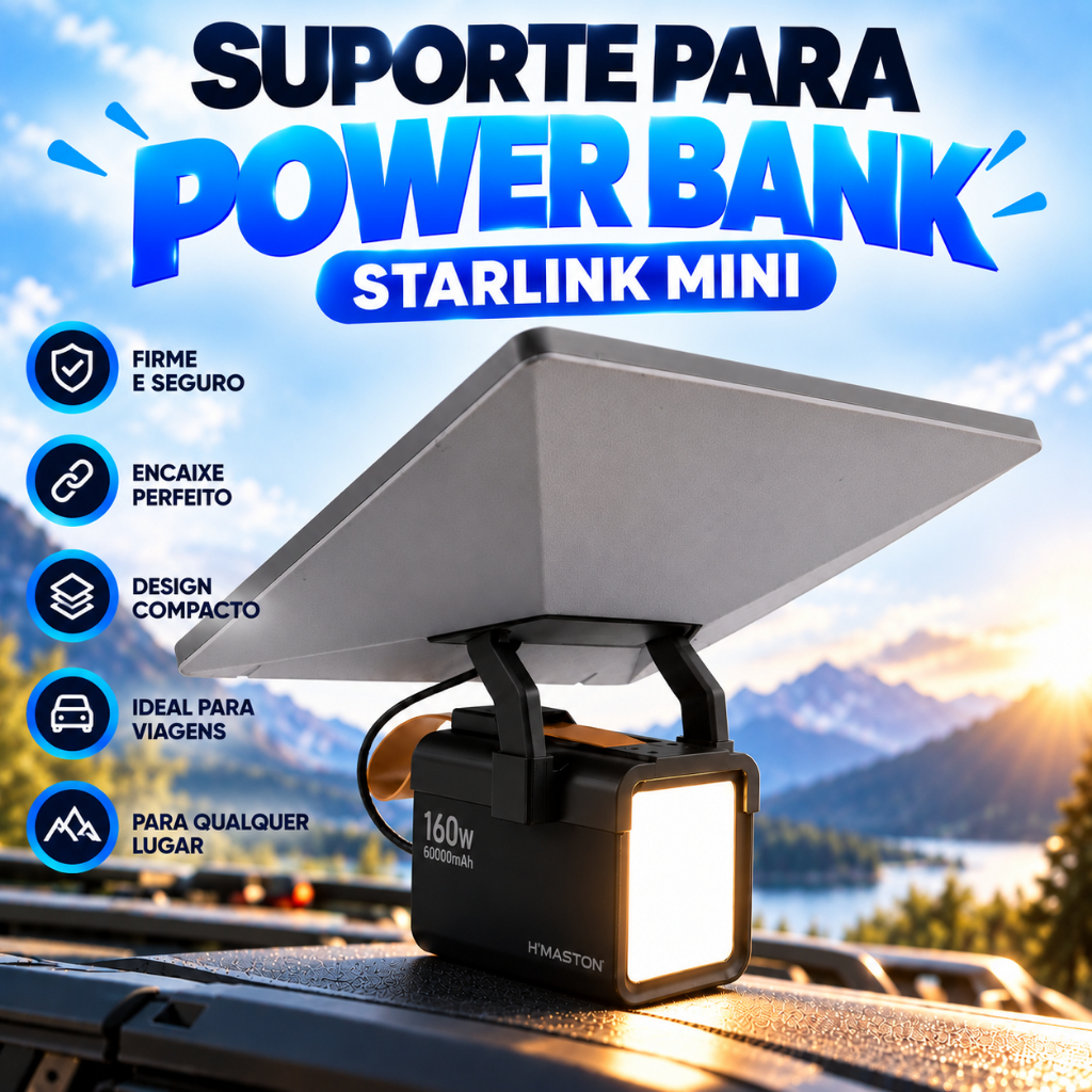 Suporte para Power Bank Starlink Mini 160W 60000mAh para Viagens Design Compacto