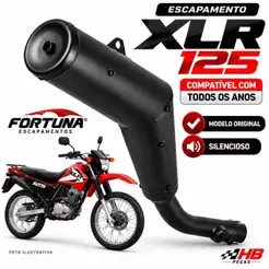 Escapamento Xlr 125 1996 a 2002 Fortuna Modelo Original Preto