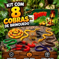 Cobras De Brinquedo Plásticas Kit 8 Und / Bichos Peçonhentos Variada