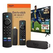 Amazon Fire TV Stick 4K Select Wi-Fi 5 Dongle De Streaming Com Custo-Benefício Em Resolução 4K Ultra HD