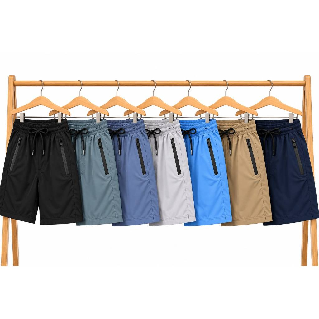 Shorts Masculino Com Ziper - Bermuda Poliamida com 20% De elastano Dry Fit - Com Secagem Rápida - Importada
