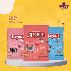 Kit 3 Petisco Magnus Cat Para Gatos Adultos Vários Sabores 40g