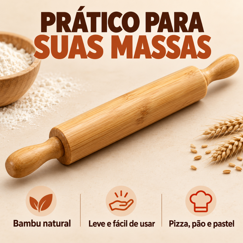 Rolo de Massa De Cozinha Bambu rolo abrir  pizza pastel Profissional 40cm