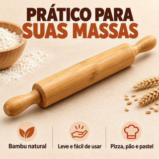 Rolo de Massa De Cozinha Bambu rolo abrir  pizza pastel Profissional 40cm