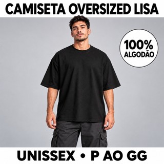 Camiseta Oversized Streetwear Lisa Masculina Malha Macia Confortável Respirável Moda Street