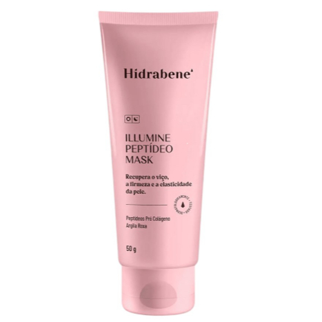 Imagem Máscara Facial Illumine Peptídeo Mask Hidrabene Peptídeos Pró Colágeno e Argila Roxa Firmeza 50g