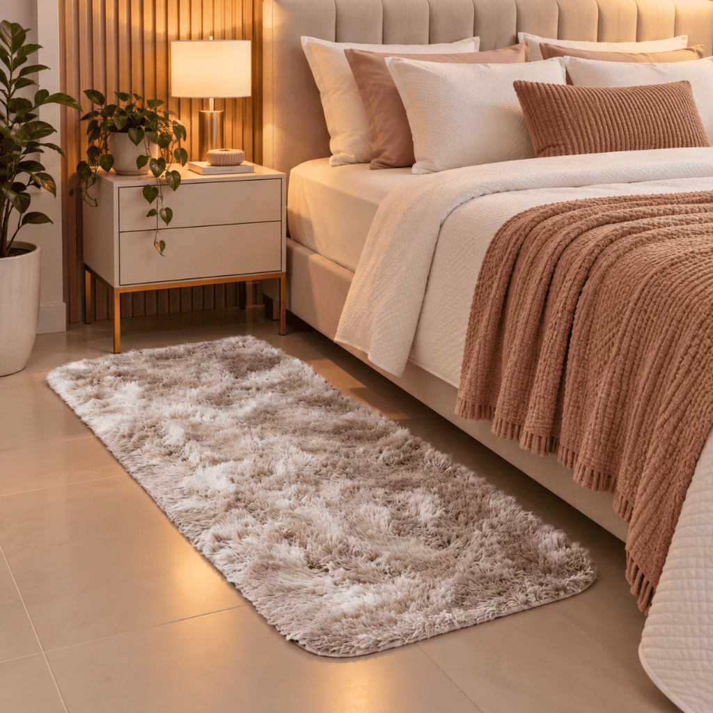 Tapete Passadeira Felpuda Beira de Cama Peludo Vários Tamanhos