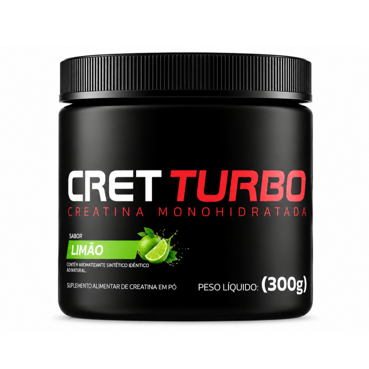 Cret Turbo Creatina 100% Monohidratada pura C/sabor 300g