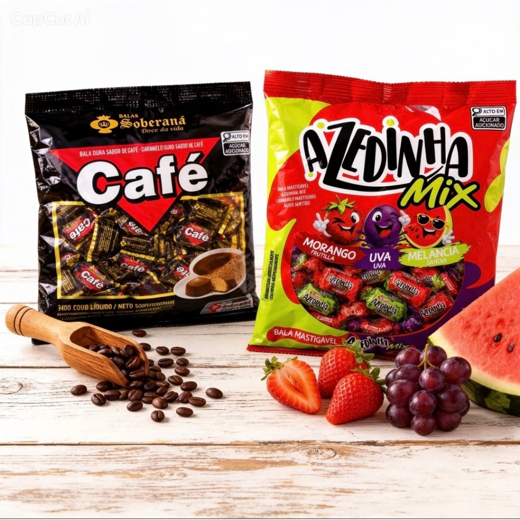 Bala de Café Dura 500g - Sabor Único Ou Bala Azedinha Mastigável 500g - Escolha a Sua Preferida - Soberana