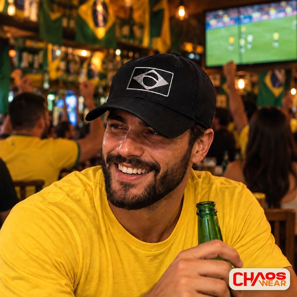 Boné do Brasil Aba Curva Bandeira Bordado Copa do Mundo Seleção Brasileira Regulagem Bone Dad Hat Unisex Curvo