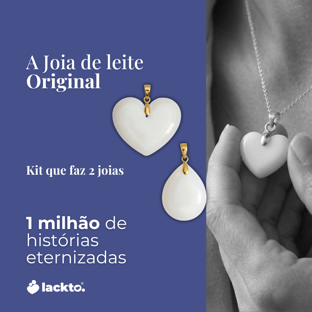 Pingente de Leite Materno Lackto | Kit para Fazer 2 Joias | Nova Mãe | Faça Você Mesma | Amor de leite