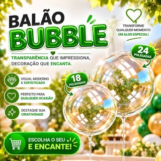 Kit 5/10/15/20 Balão Bubble Bolha Transparente - 18/24 Polegadas