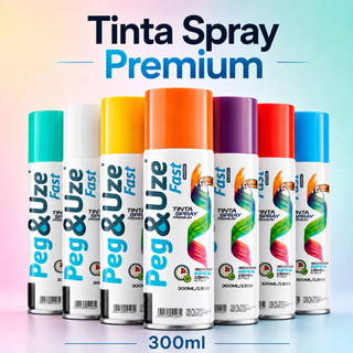 Tinta Spray Peg&Uze Premium 300ml Uso Geral ou Alta Temperatura Secagem Rápida Alta Cobertura Acabamento Profissional