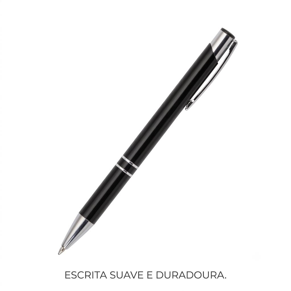 Caneta De Metal Esferográfica Kit C/ 3 Unidades Escritório Escrita Macia Linha Executiva