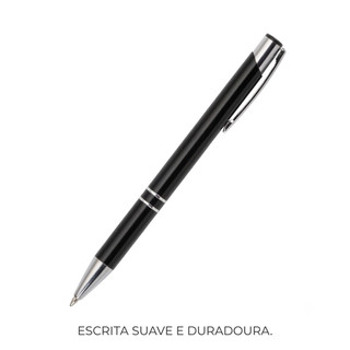 Caneta De Metal Esferográfica Kit C/ 3 Unidades Escritório Escrita Macia Linha Executiva