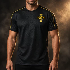 Camisa Vasco da Gama "Licenciada" Preta Torcedor Treino Resistente Leve Oficial - Original
