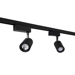 kit Trilho Eletrificado de 1m + 2 Spots 7w led Preto Luz Branco 6500k/ Neutro 4000k/ Amarelo 3000k