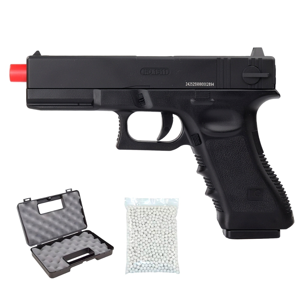 Pistola de Airsoft CBT17 Spring 6mm - Combat + Maleta + Esferas