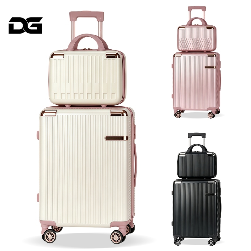 Kit 2 Malas de Viagem ABS Rígidas com Cadeado Rodas 360° Mala de Bordo + Mala Média (9KG/10KG)