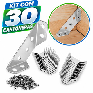 Kit Conector de Canto Aço Inoxidável Cantoneira Junção de Canto Móveis de Madeira Universal Suporte