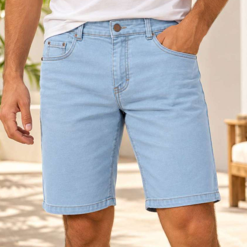 Bermuda Masculina Jeans com Elastano Slim Premium 38 ao 46